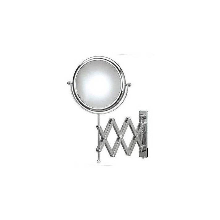 Espejo de aumento para pared con doble lente fabricado en latón ABS y aluminio cromo Doppiolino Koh-i-noor