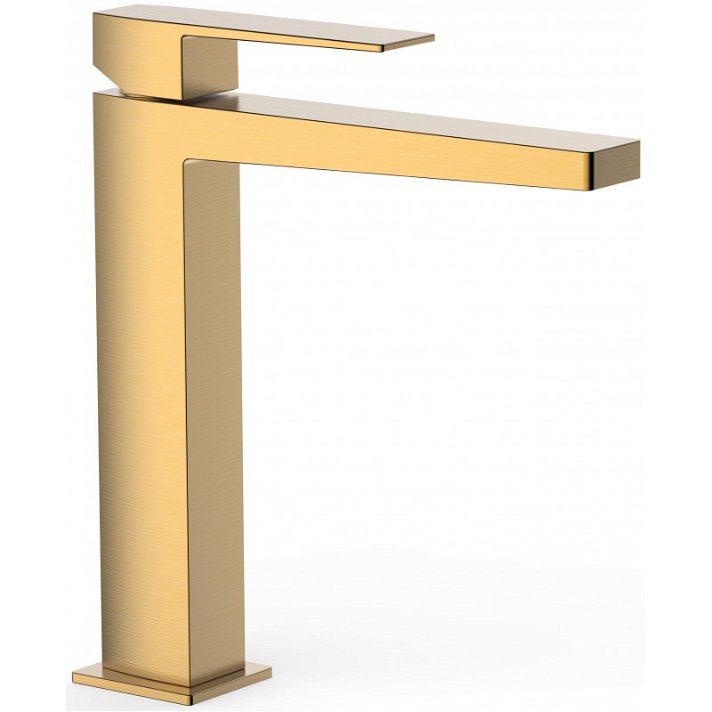 Grifo monomando de lavabo vertical con diseño moderno y acabado en color oro mate M SLIM TRES