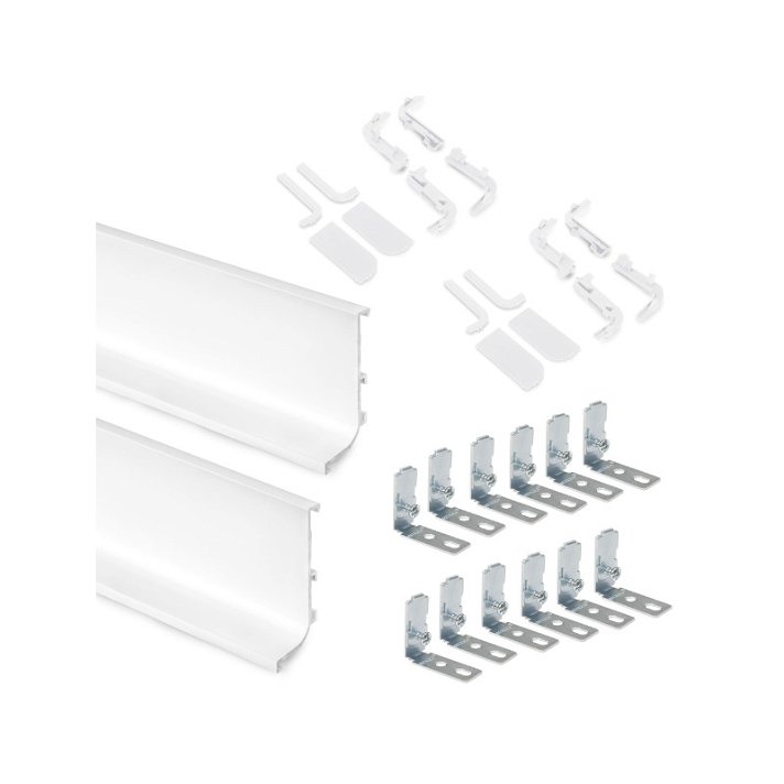 Kit de profilés supérieurs pour meubles de cuisine en aluminium avec finition blanche Gola Emuca