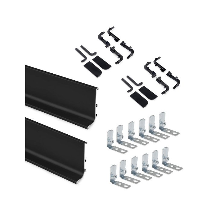 Kit profilo superiore per mobile da cucina in alluminio di colore nero Gola Emuca