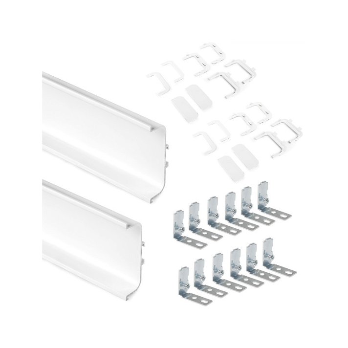 Kit de profilés centraux pour meubles de cuisine en aluminium de couleur blanche Gola Emuca