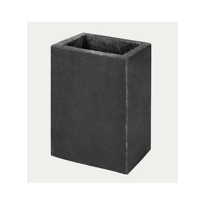 Vaso portacepillos elegante fabricado con piedra Stone de 7,5x11 cm BLACK Aquore