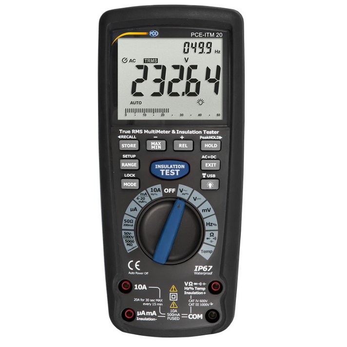 Medidor de isolamento PCE-ITM 20 PCE Instruments