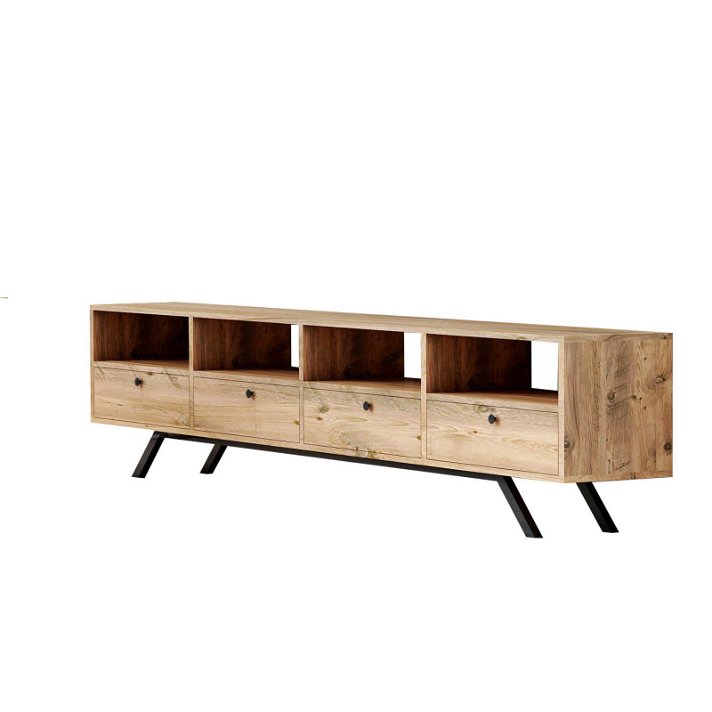 Mueble para TV con estanterías de diseño moderno con un acabado nogal Beta Otenus Forme