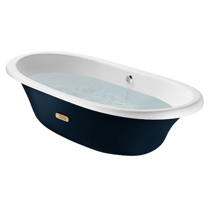 Bañera ovalada de 170 cm fabricada en hierro fundido de color azul marino Newcast Roca