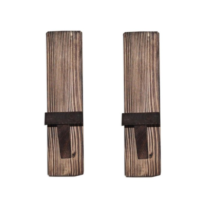 Aplique para pared de diseño rústico fabricada en madera de abeto color nuez Forme