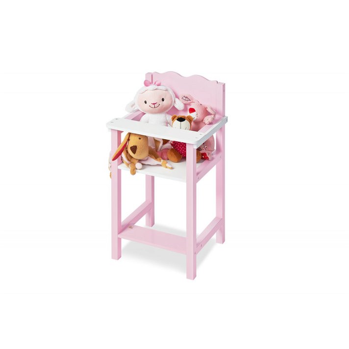 Trona para muñecas rosa y blanco fabricada en MDF de 58 cm de alto Jasmin Pinolino