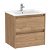 Badezimmerunterschrank 60 cm mit Waschbecken und zwei Schubladen in Walnuss Tenet von Roca