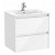 Meuble avec plan vasque et deux tiroirs de 60 cm blanc brillant Tenet Roca