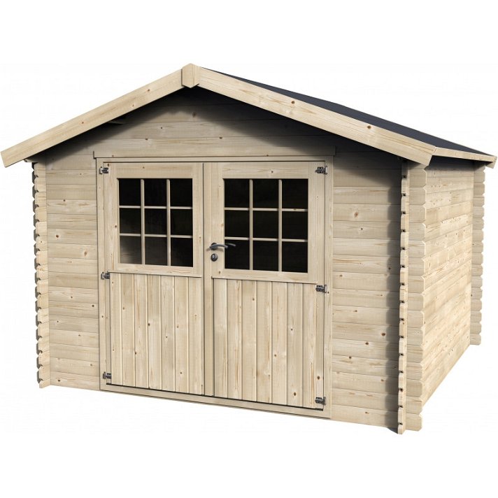 Caseta de madera para exterior fabricada en abeto y techo aglomerado Flover Decor Et Jardin