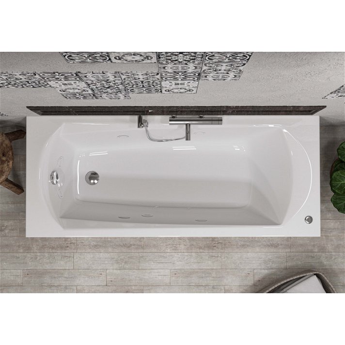 Vasca da bagno rettangolare fabbricata in acrilico rinforzato colore bianco Arkimatt MoreBath