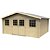 Caseta de madera para exterior con puerta doble y techo en pendiente Floridan Decor Et Jardin