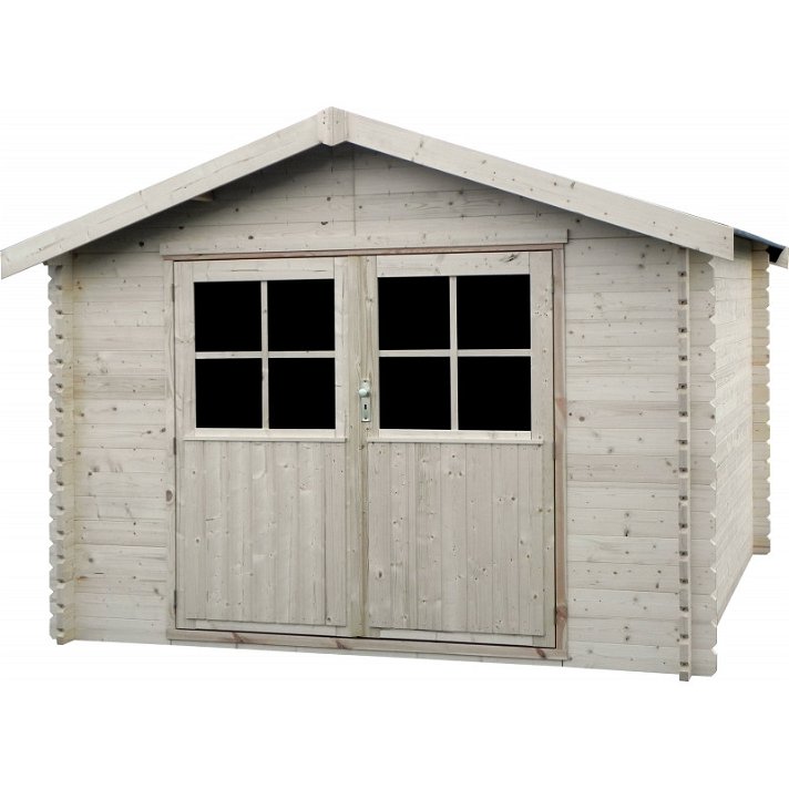 Caseta de madera para exterior con puerta doble y accesorios de montaje Valodeal Decor Et Jardin