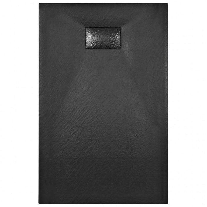 Plato de ducha de SMC rectangular 80 cm negro Vida XL