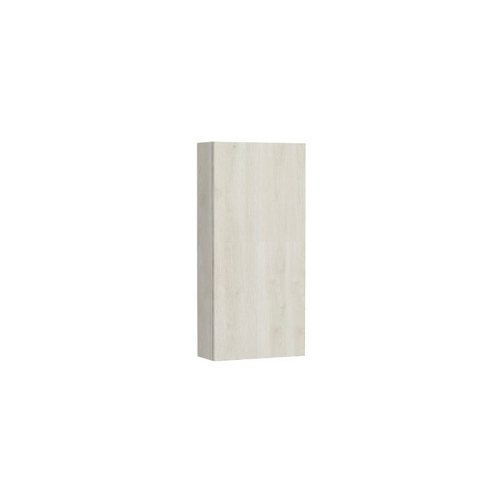 Mueble alto auxiliar de baño suspendido con una puerta en color blanco madera Extra Roca