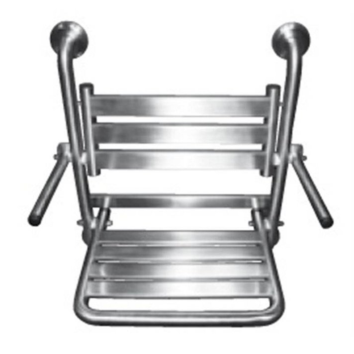 Assento de duche rebatível aço inoxidável com apoio para braços Timblau