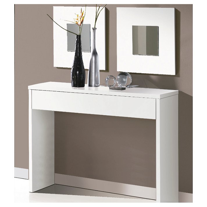 Mueble recibidor con acabado en color blanco 100 cm fabricado en melamina Venprodin