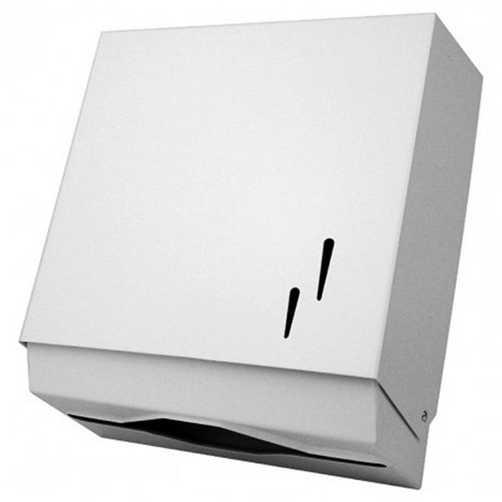 Dispensador de papel secamanos con cerradura fabricado de acero inoxidable blanco Timblau