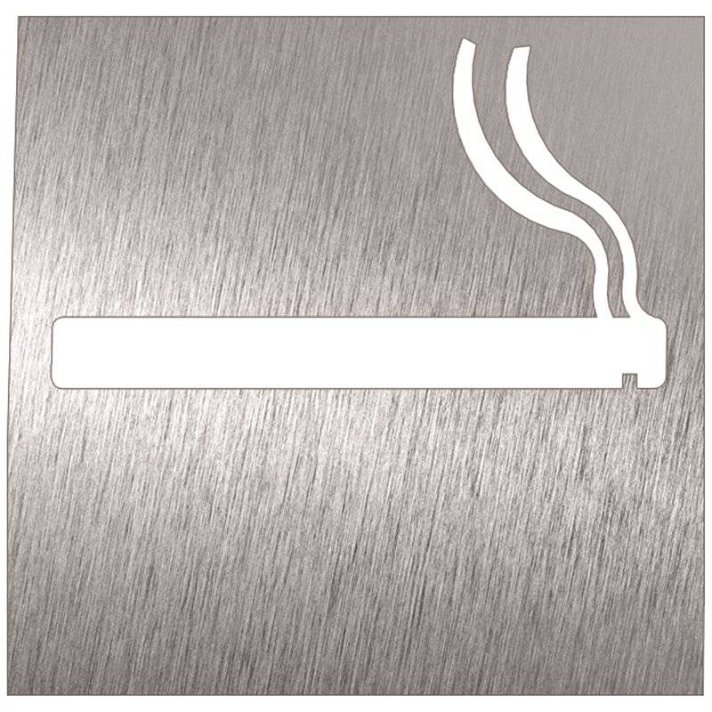 Señal de fumadores con adhesivo al reverso elaborado en acero inoxidable Timblau