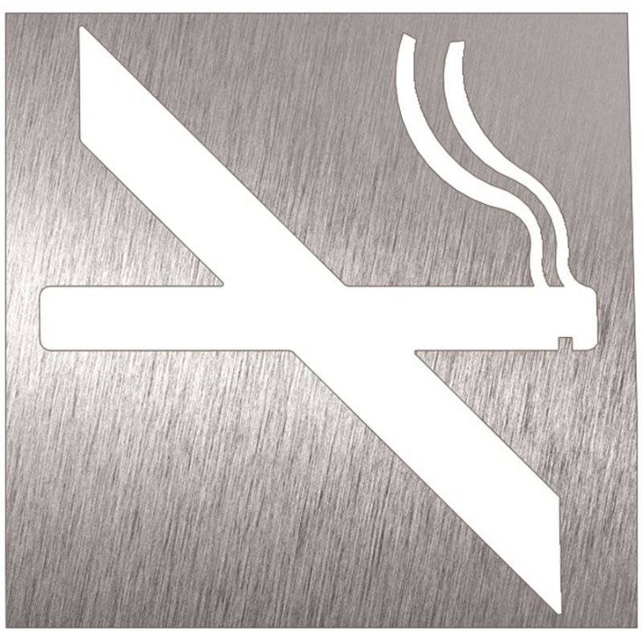 Señal de prohibido fumar para espacios públicos elaborada en acero inoxidable Timblau