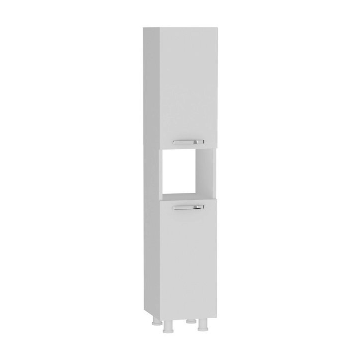 Armario columna con un diseño vertical y 5 estantes de acabado blanco Gediz Forme