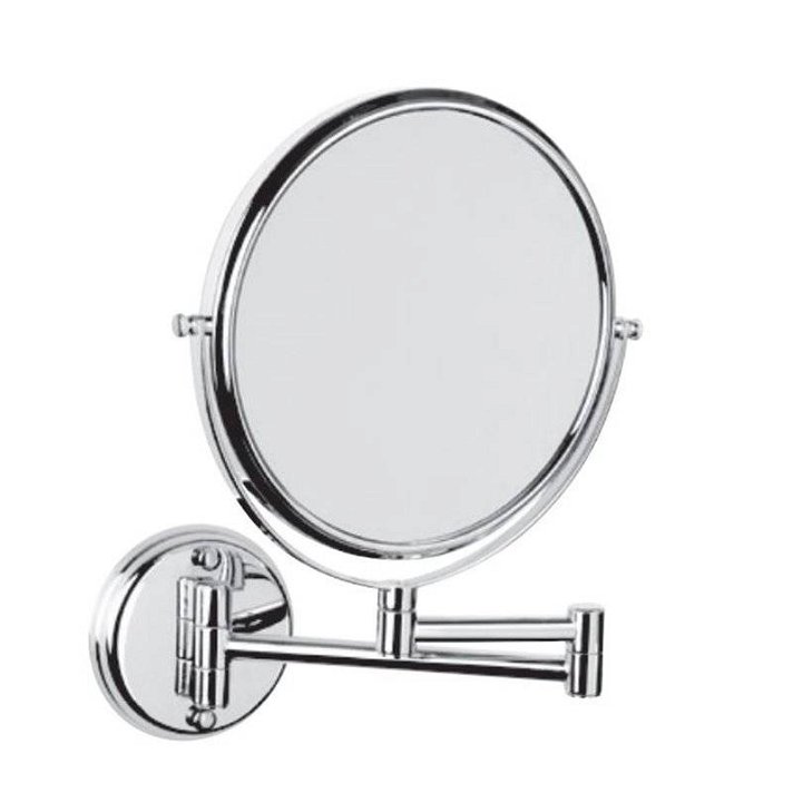 Espejo de aumento circular con brazo plegable y articulado en acero inoxidable Timblau