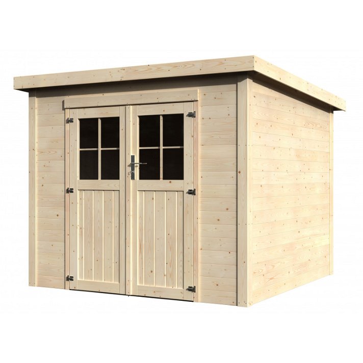 Caseta para exterior con doble puerta de madera y techo en pendiente Talion Decor Et Jardin