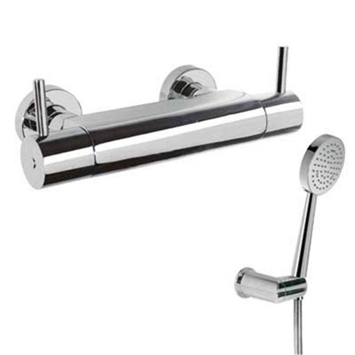 Grifo termostático para ducha con sistema bimando y manetas de acabado cromado ECO Max-Tres