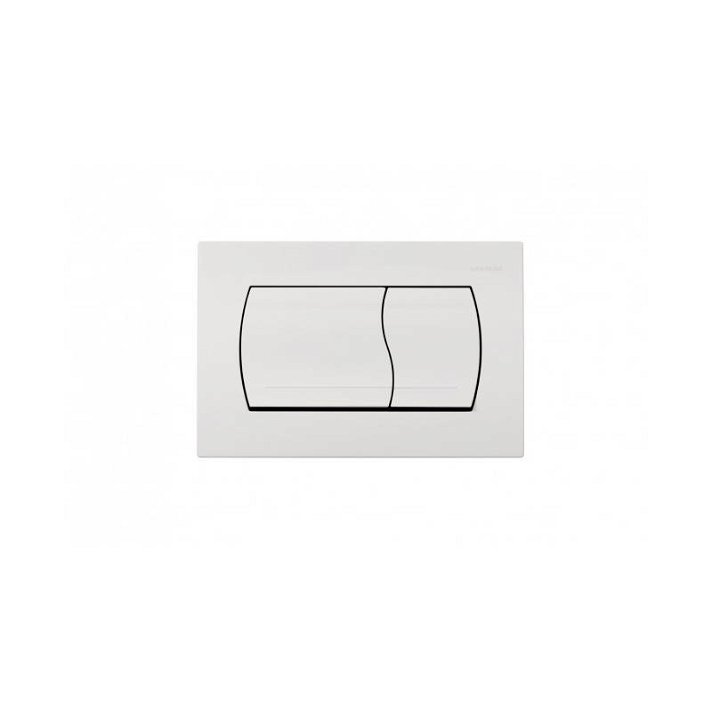 Placa pulsadora de doble descarga con juego de fijación y acabado en color blanco EASY Unisan