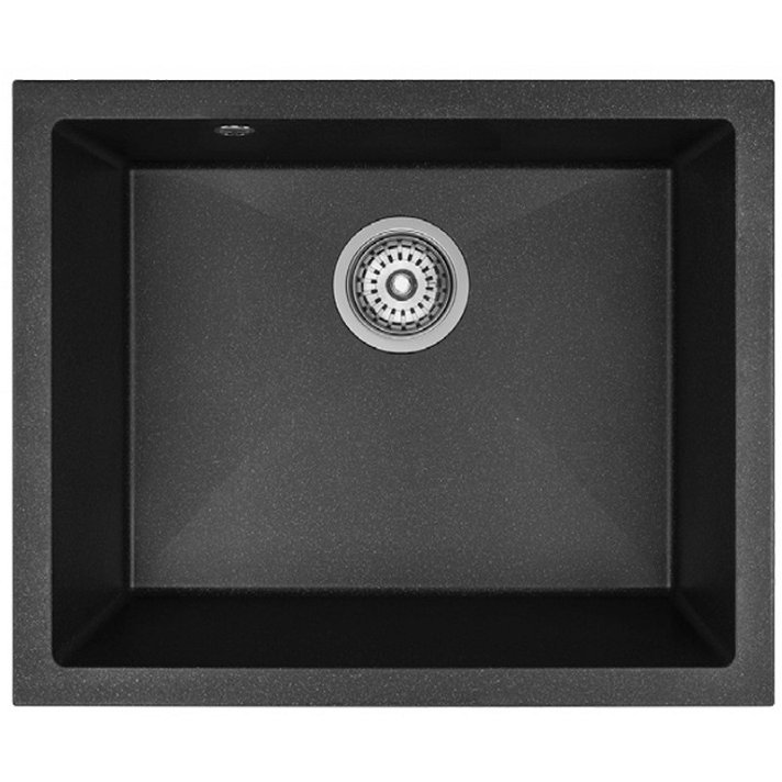 Fregadero rectangular de 46x22x56 cm fabricado en granito de color negro Monchichi Laveo