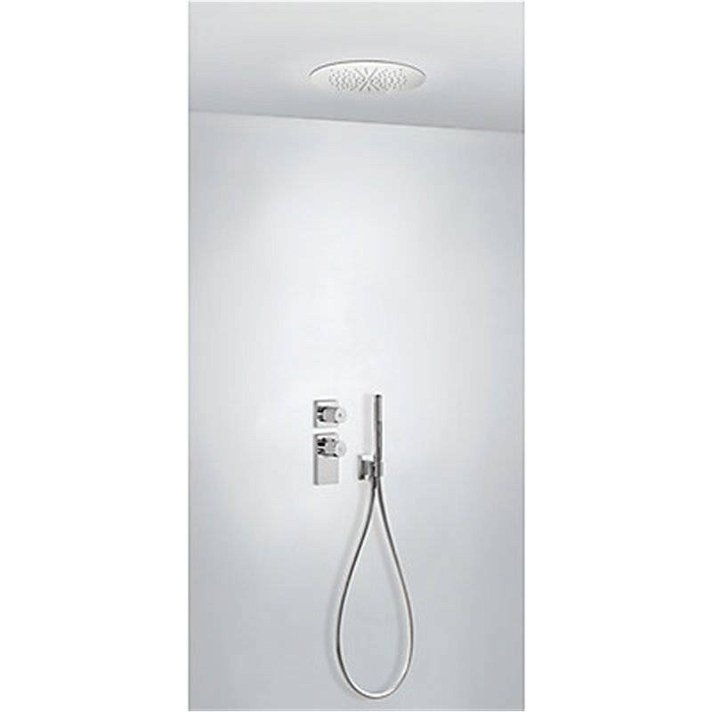 Kit de ducha termostático empotrado INOX a techo redondo ECO Tres