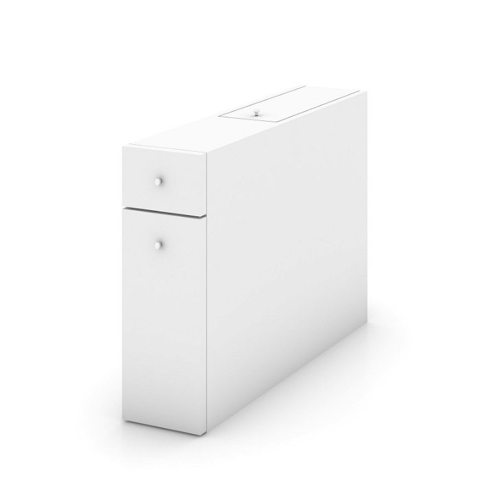 Mueble auxiliar para baño fabricado en melamina de 18 mm color blanco Smart Forme
