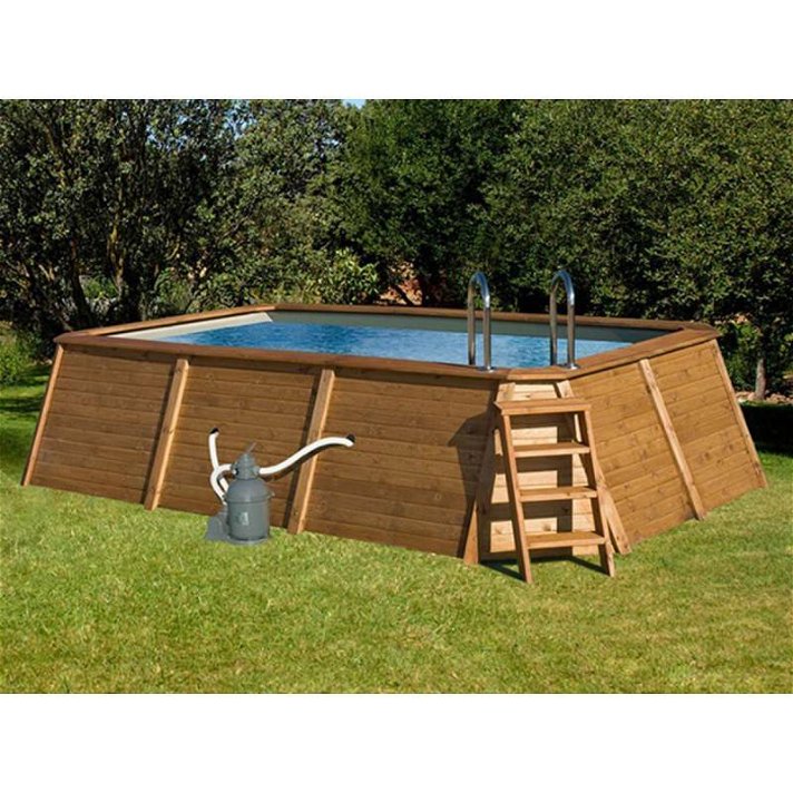 Piscine K2O piscine rectangulaire en bois 490x293x126 cm