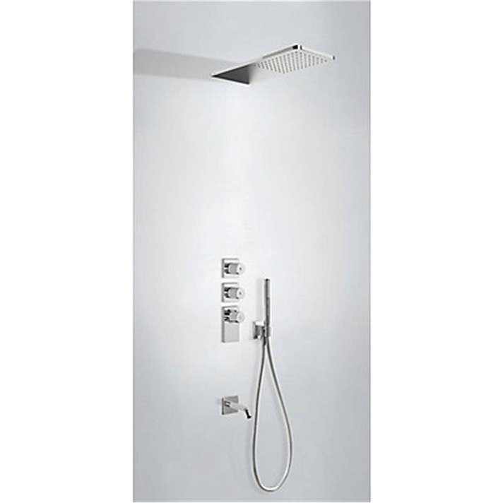 Kit de ducha termostático empotrado INOX 3 vías ECO Tres