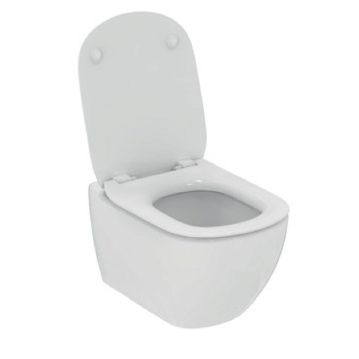 WC avec siège et abattant fin à fermeture normale de couleur blanche Tesi Ideal Standard