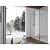Mampara de ducha con un fijo y una puerta abatible con perfil color blanco SA503 Kassandra