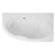 Bañera izquierda de 160x90 cm hecha en acrílico con un acabado en color blanco Duna Unisan