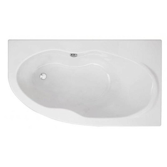 Vasca da bagno sinistra 160x90 cm in acrilico con finitura bianca Duna Unisan