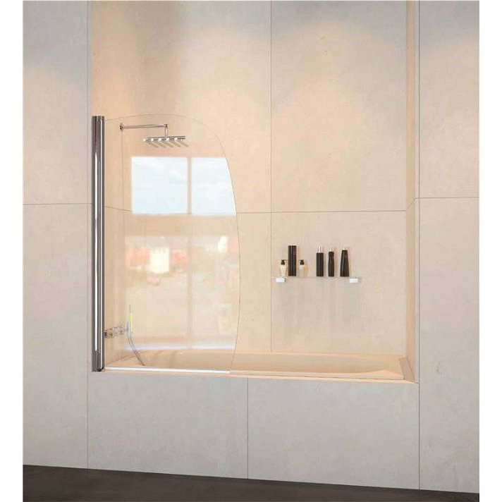 Mampara de baño frontal con un panel abatible de 80 cm de ancho y 145 cm de alto Hanoi Doccia