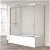 Painel angular de casa de banho 150 cm vidro temperado com acabamento opcional Take- 111+190 Profiltek