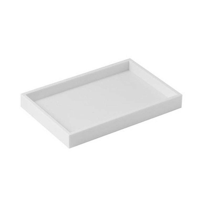 Vassoio portaoggetti da bagno rettangolare in acrilico con finitura di colore bianco Bath Life COSMIC