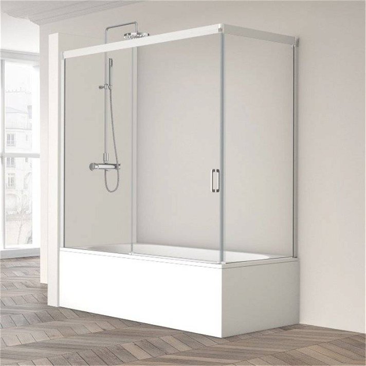 Box doccia per vasca da 150 cm in vetro temperato con finitura opzionale Wind 210 e 290 Profiltek