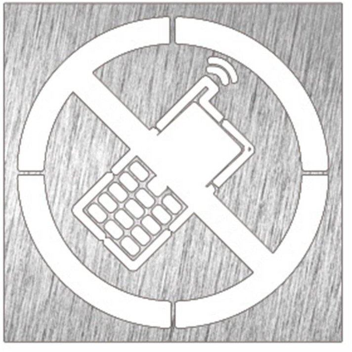 Señal color blanco prohibido móviles NOFER