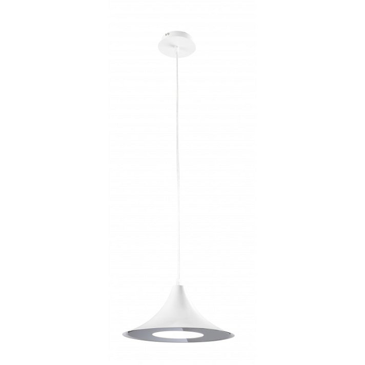 Lámpara colgante LED de 12W con luz neutra y color blanco y gris Bell Lux Cristalrecord