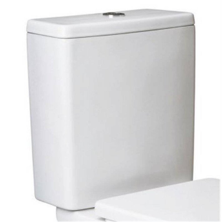 Cisterna baja de doble descarga para inodoro con alimentación inferior en acabado color blanco Smart Gala