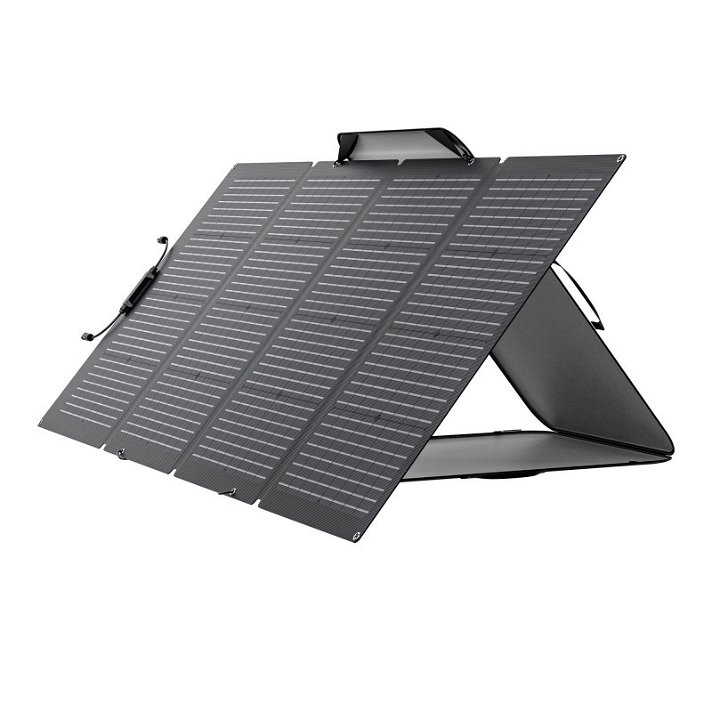 Panel solar de diseño bifacial con una potencia nominal de 220 W en color negro EcoFlow