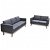 Set di divani a 5 posti con struttura in legno e rivestimento in tessuto grigio scuro Vida XL