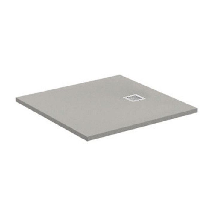 Plato de ducha con diseño cuadrado y acabado en color gris Ultraflat S Ideal Standard