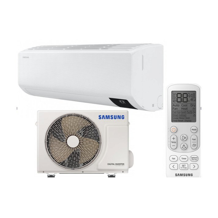 Aire acondicionado split mural de 82 cm blanco Wind Free Confort de frío y calor Samsung