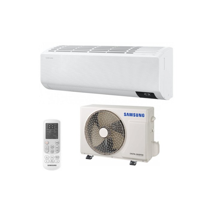 Ar-condicionado split de parede frio e calor 3,5 kW e kit cor branca Wind Free Confort Samsung